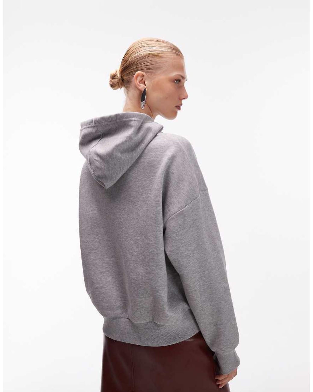 ASOS White Oversized Brushback Hoodie