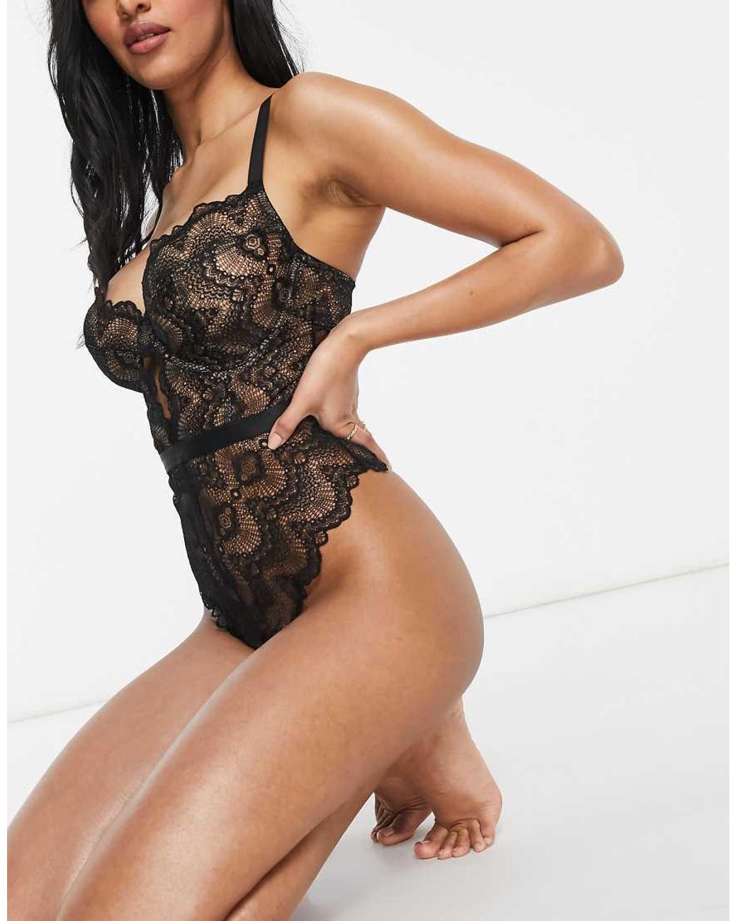 ASOS Black Fuller Bust Rosie Lace Underwired Body