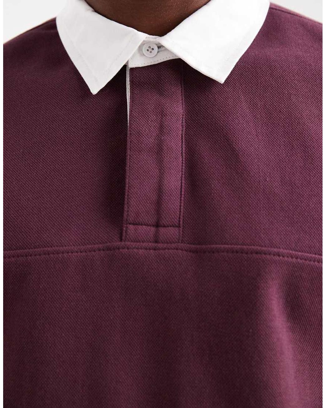 New Look Purple Rugby Polo Sweatshirt for men