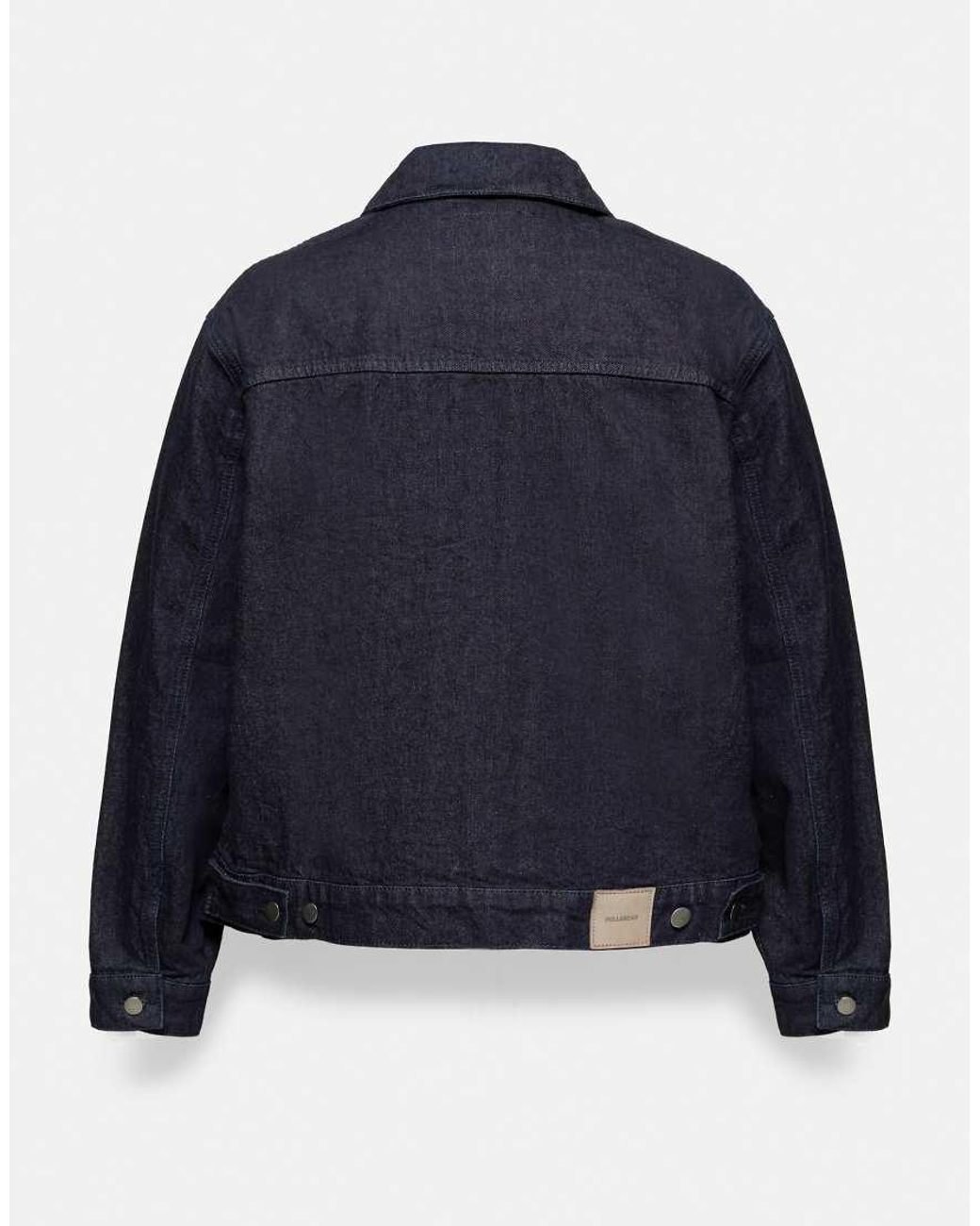 Giacca Di Jeans Con Zip di Pull&Bear in Blue da Uomo