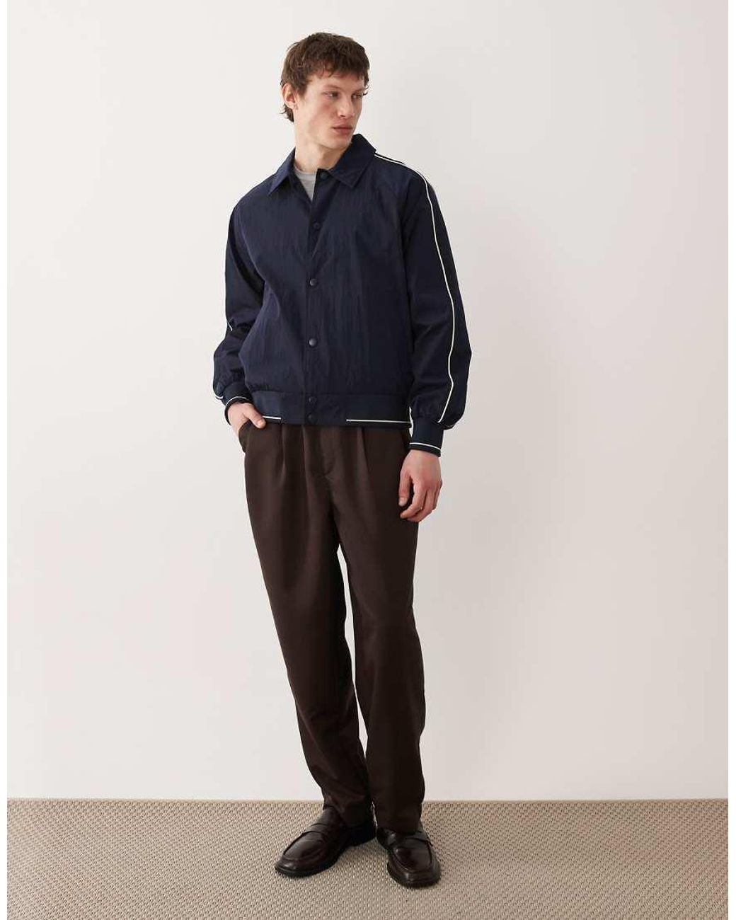 Calvin Klein Blue Nylon Bomber Jacket for men
