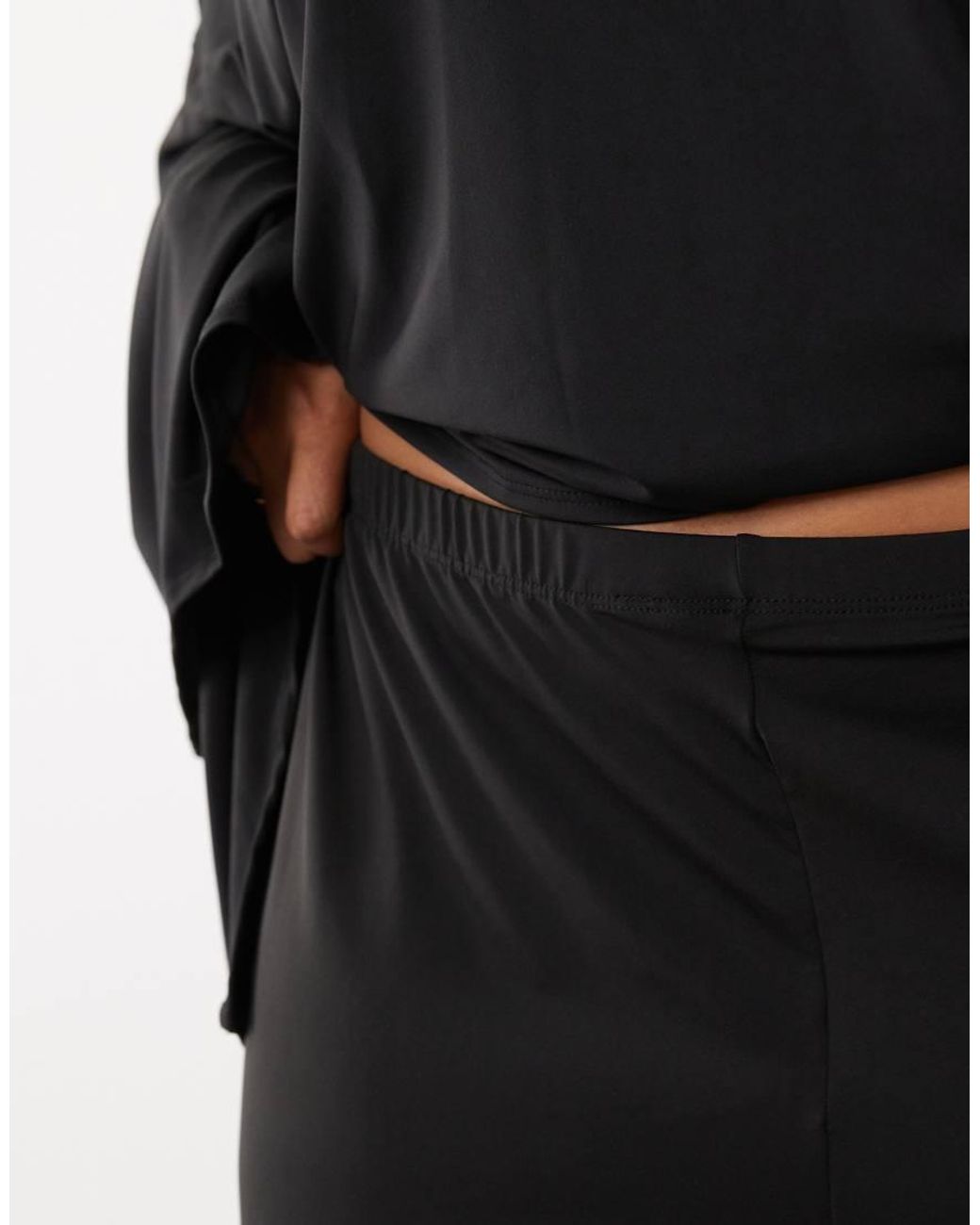 ASOS Black Asos Design Curve Wide Leg Co-ord Trouser