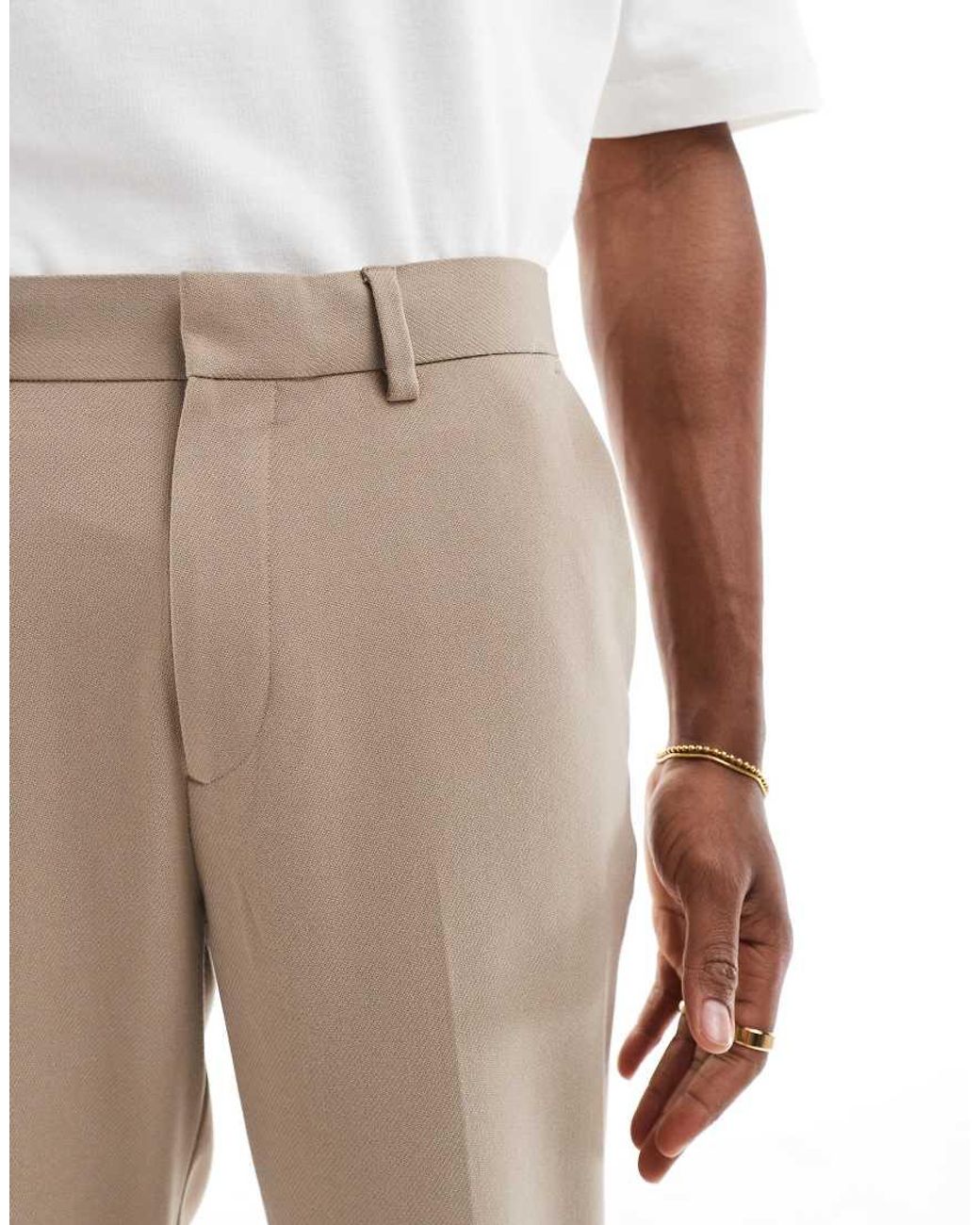 ASOS White Tapered Suit Trousers for men