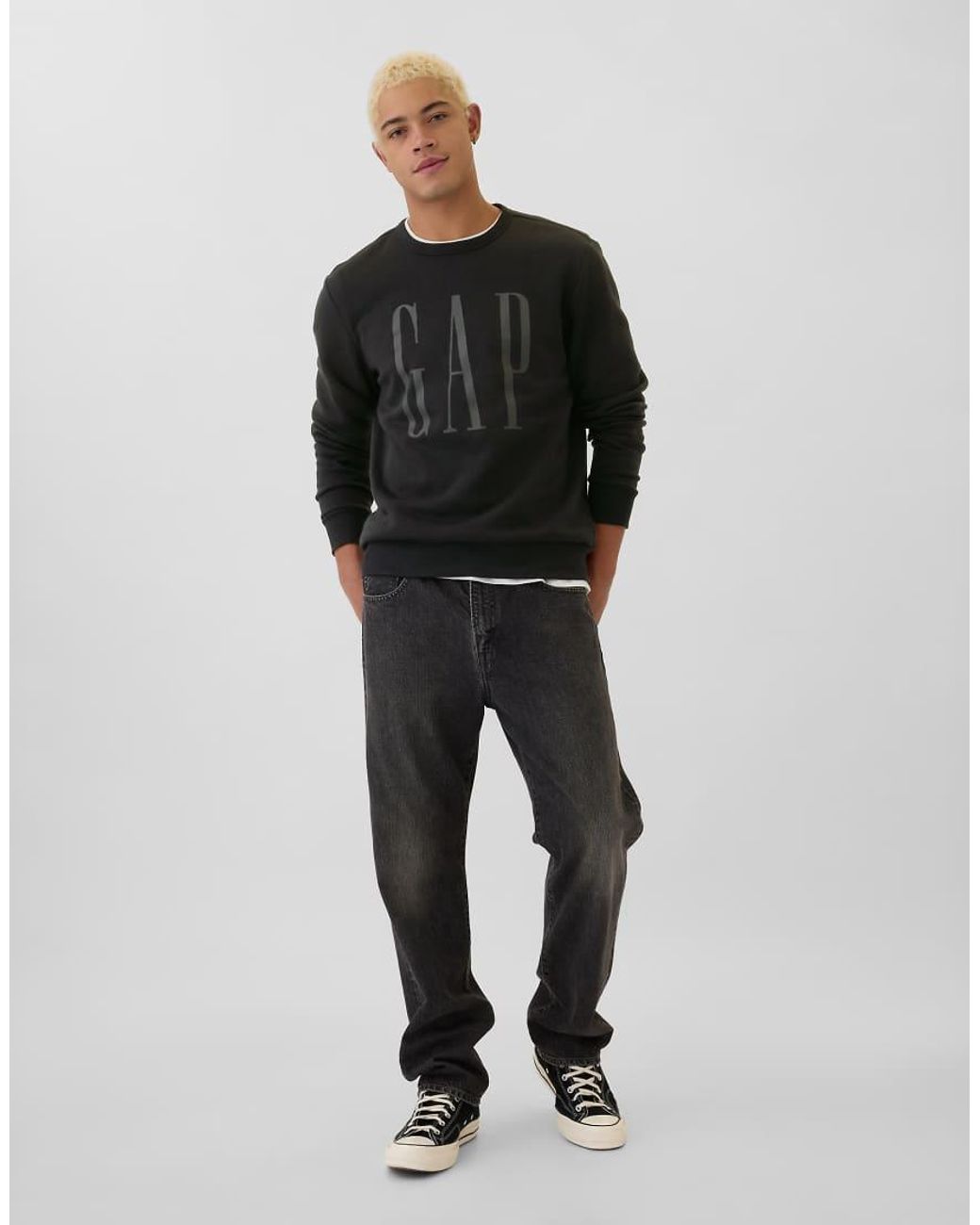 Gap Gray Tonal Logo Sweatshirt Co-Ord for men