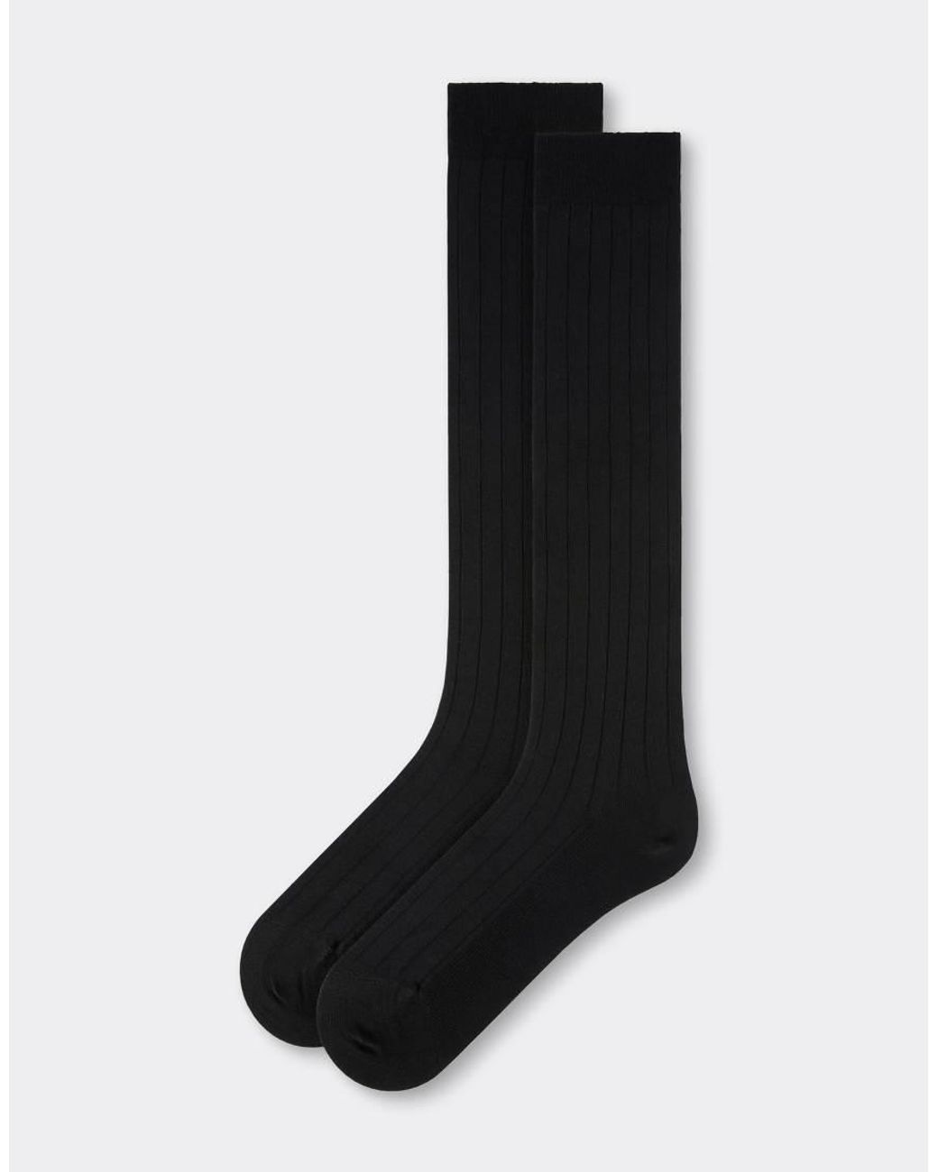 Calzedonia Blue Ribbed Long Socks