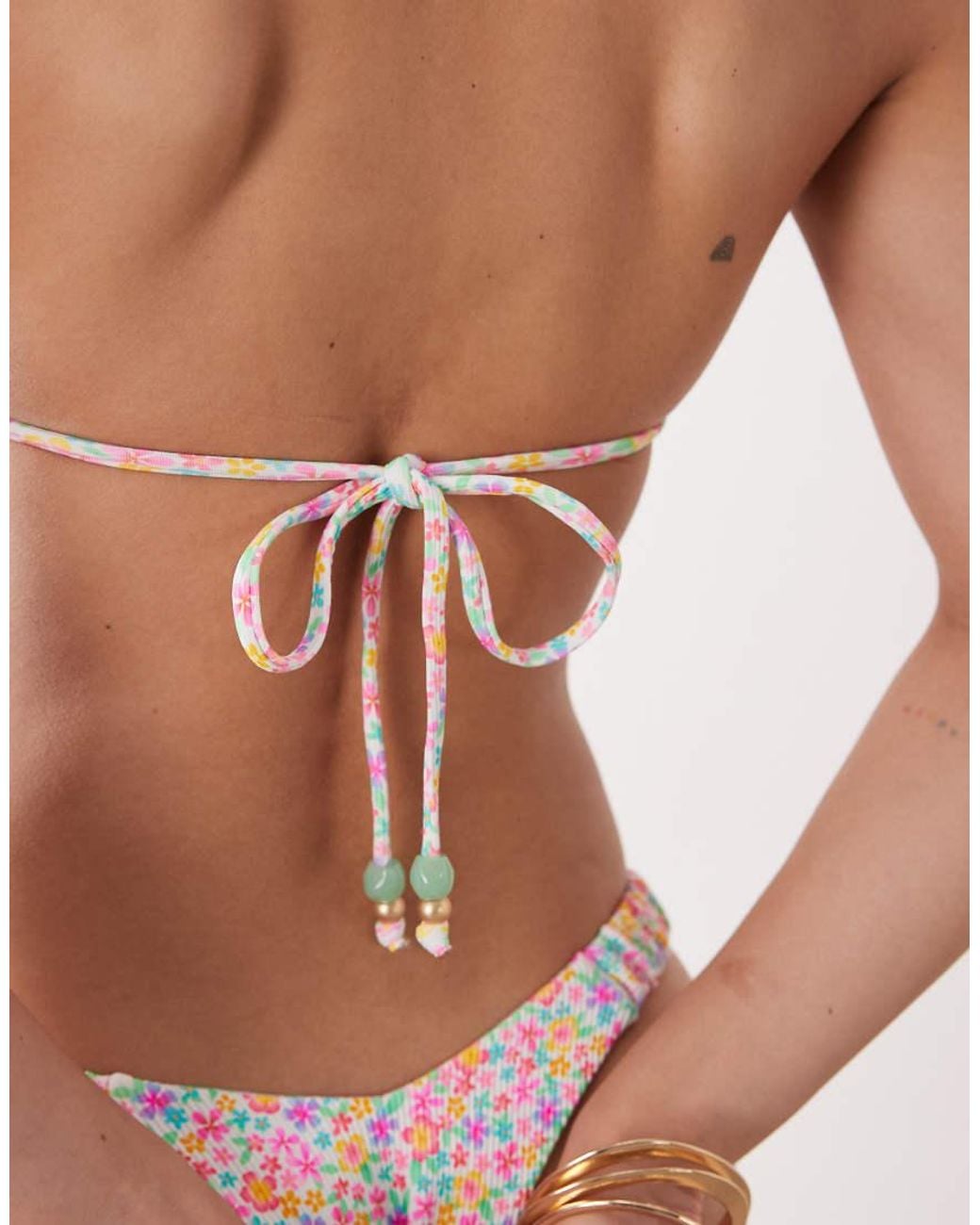 Kulani Kinis Pink Field Trip Triangle Bikini Top