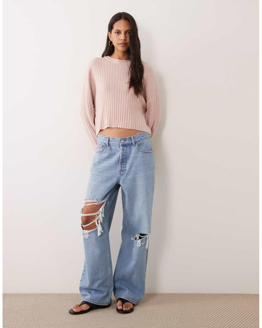 Mango Pink Teen Ribbed Sweater