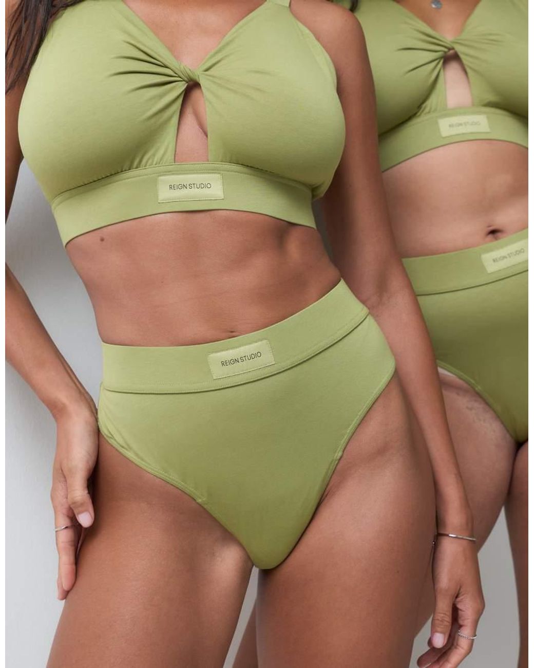 RIEN STUDIO Green High Waisted Thong