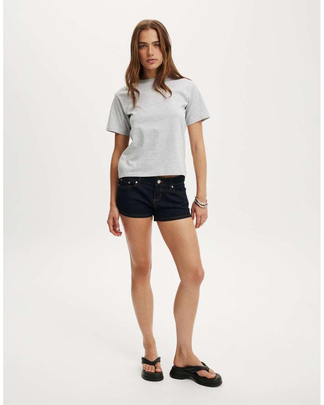 Cotton On White Micro Low Denim Short