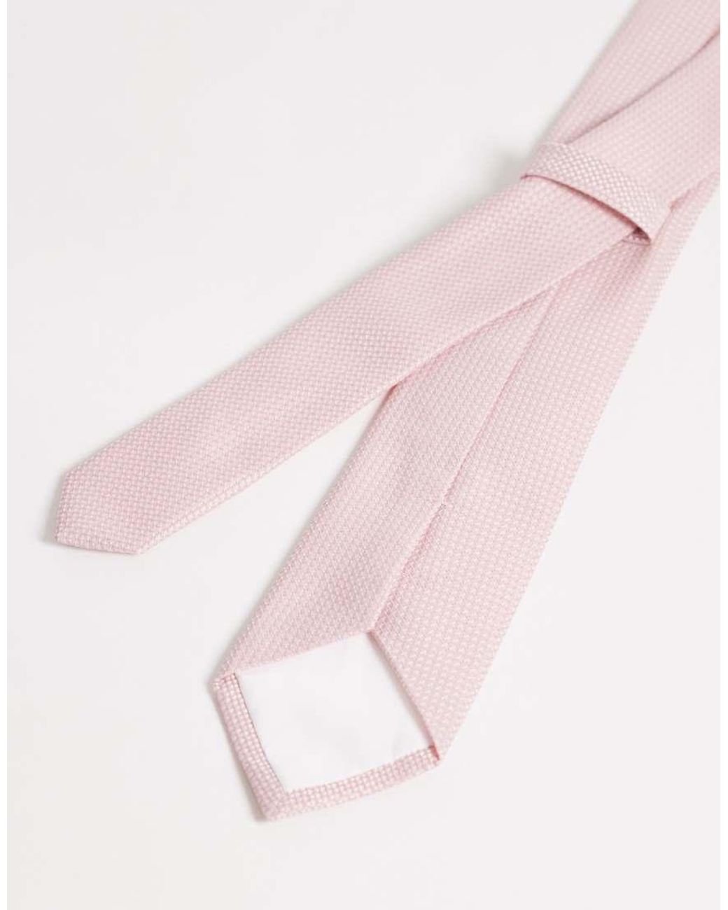 ASOS Pink Textured Tie And Pocket Square for men