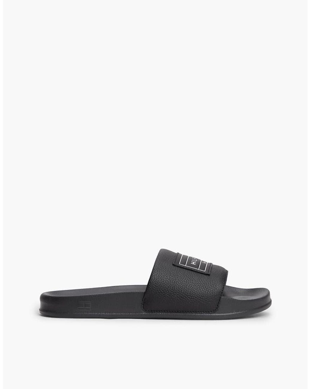 Tommy Hilfiger White Logo Patch Contoured Footbed Pool Slides for men