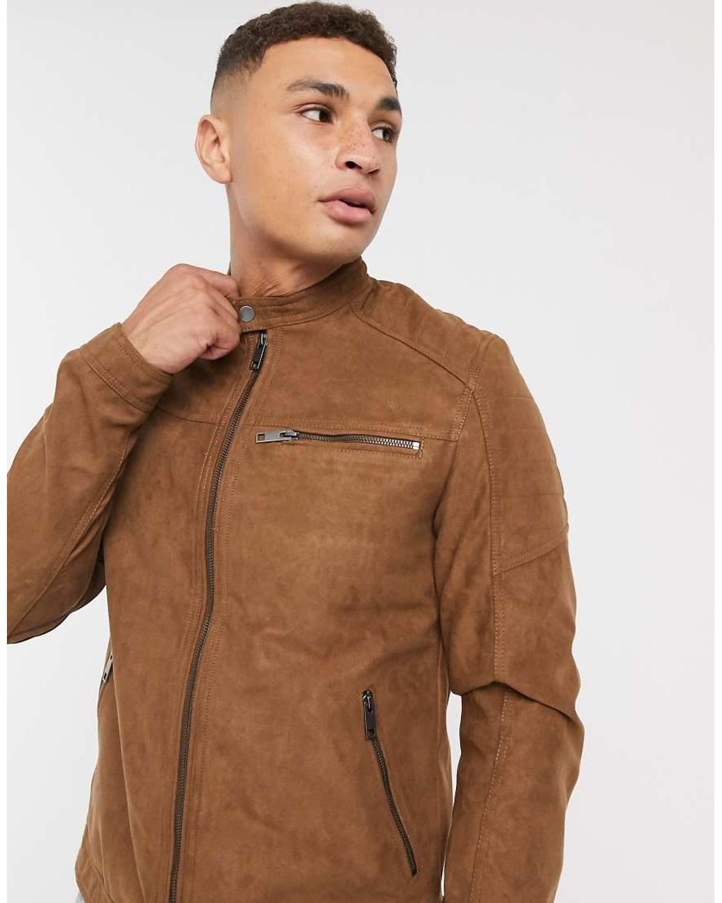 Jack & Jones White Essentials Biker Jacket for men