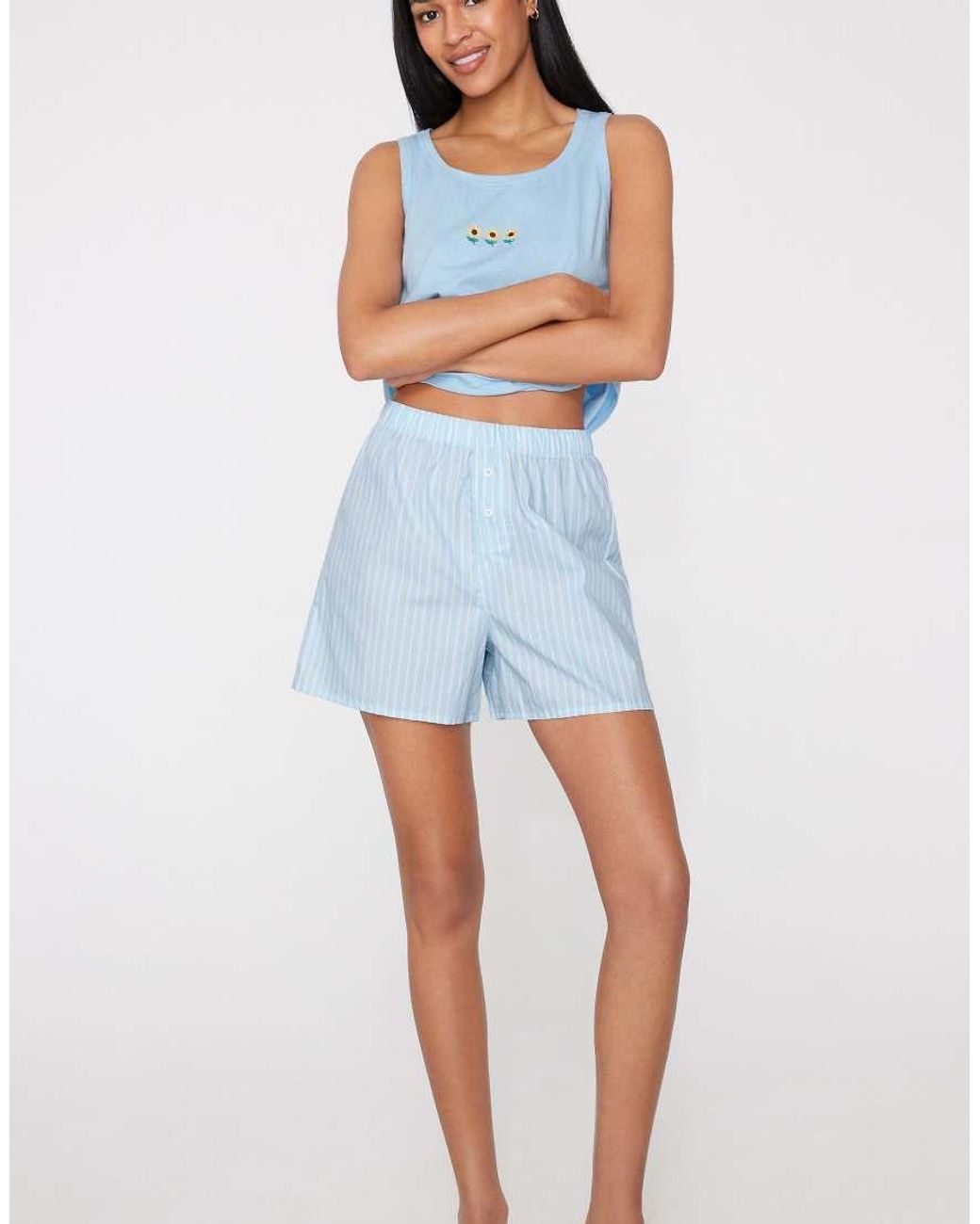 Tezenis Blue Cotton Canvas Shorts