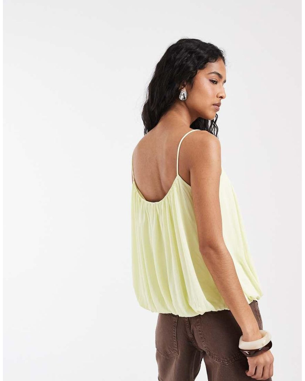 ASOS Green Strappy Bubble Hem Top