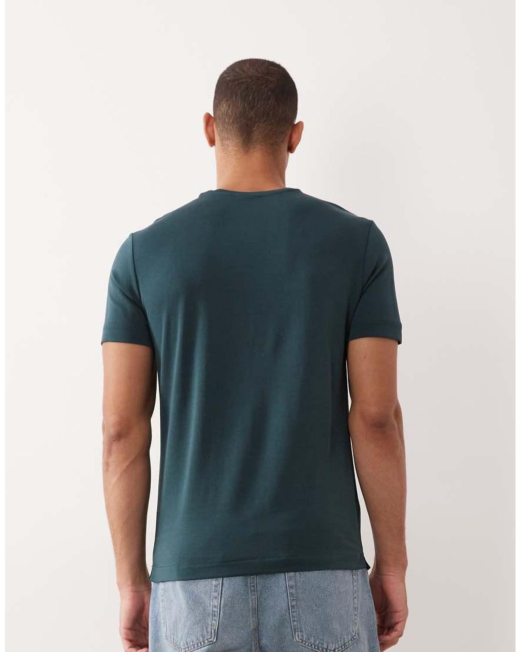 Mango Blue Relaxed Fit T-shirt for men
