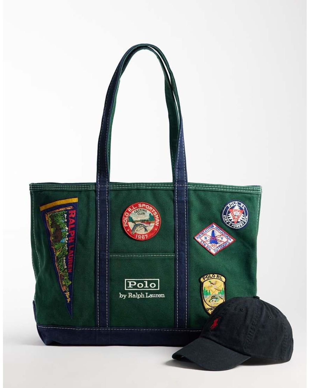 Polo Ralph Lauren Green Medium Patch Work Tote Bag for men