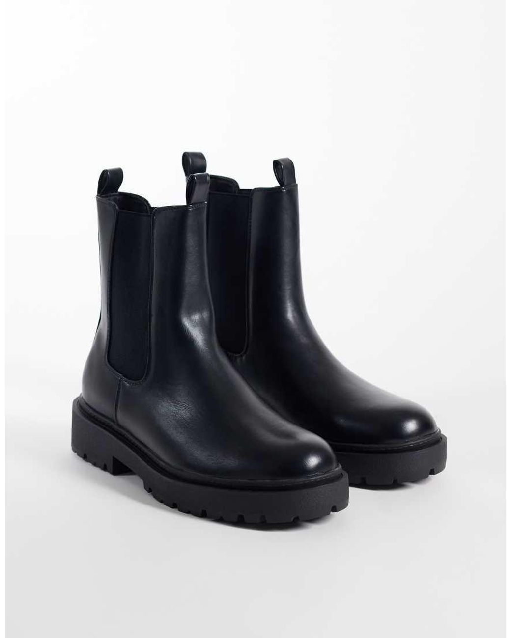 ASOS Blue Chelsea Boots With Cleated Sole for men