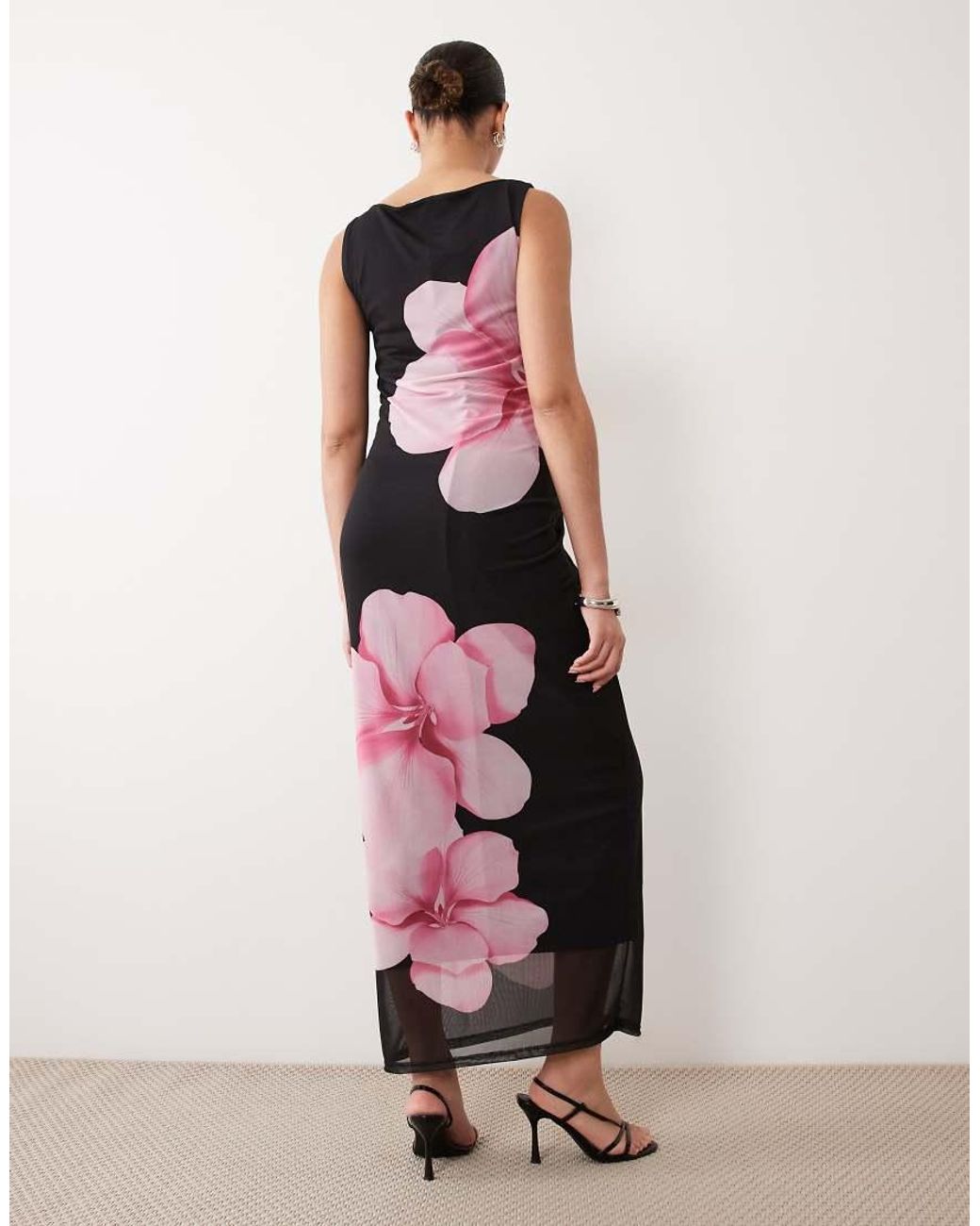 Mama.licious Pink Mamalicious Maternity Sleeveless Mesh Midi Dress