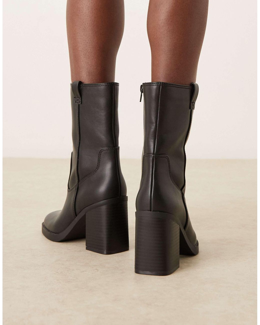 ASOS Black Ruby Pull-on Block Heeled Ankle Boots
