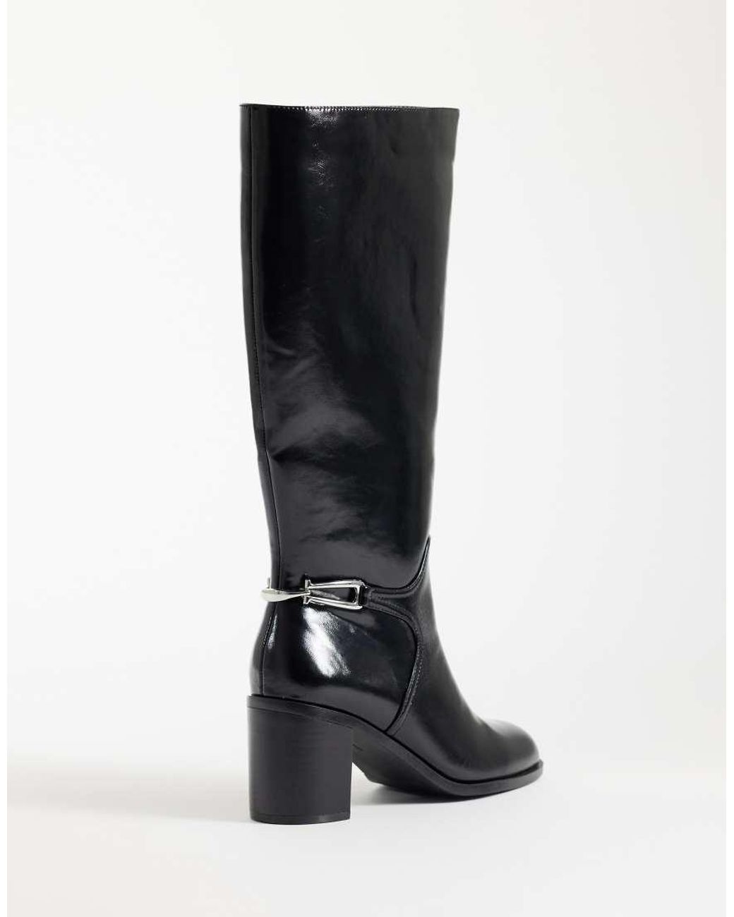 ASOS Black Collins Dressy Heeled Riding Boots
