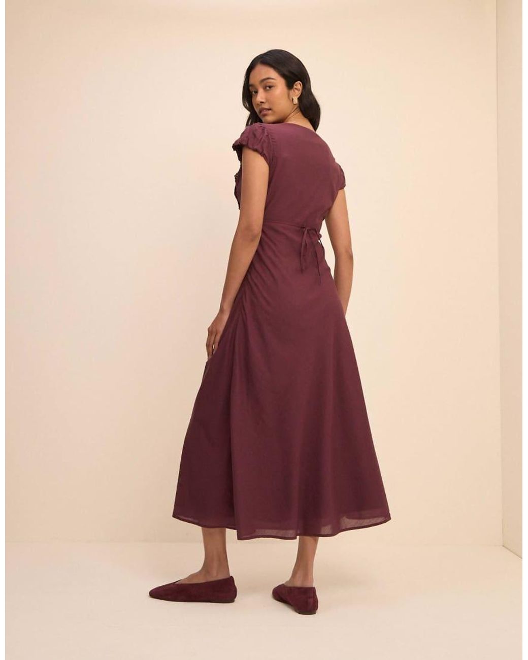 Nobody's Child Purple Lace Trim Susie Midi Dress