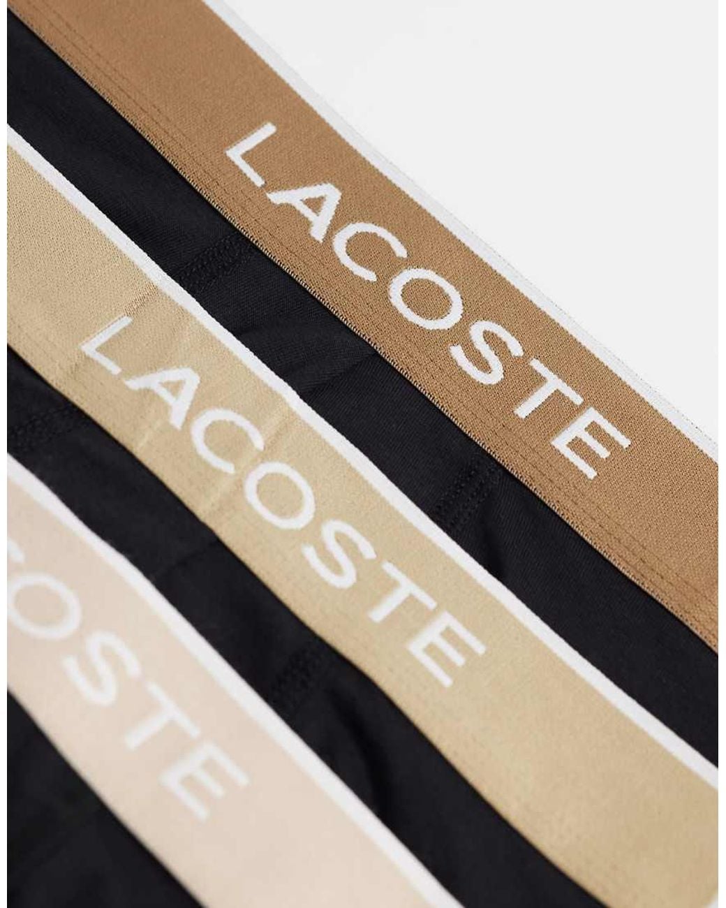 Lacoste Blue 3 Pack Coloured Waistband Trunks for men