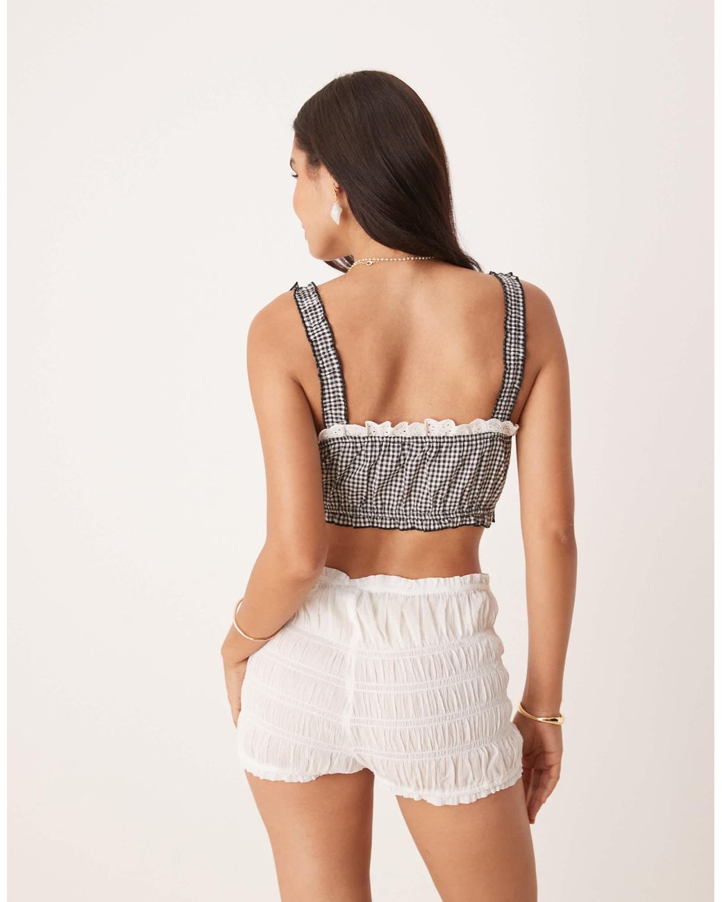ASOS Brown Ruffle Bralette Top