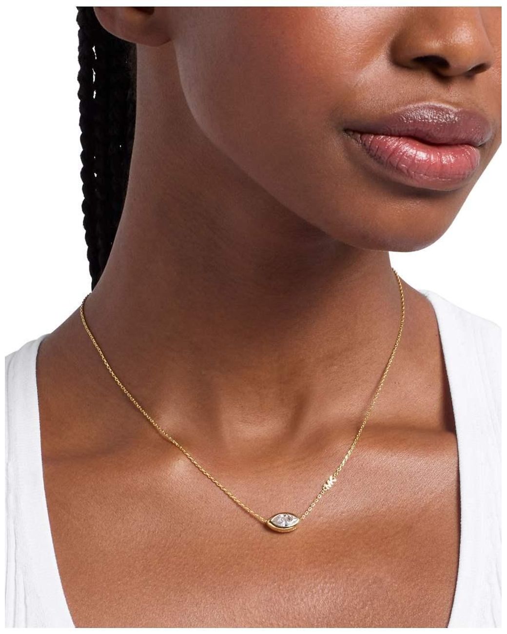Michael Kors White Marquise Pendant Necklace