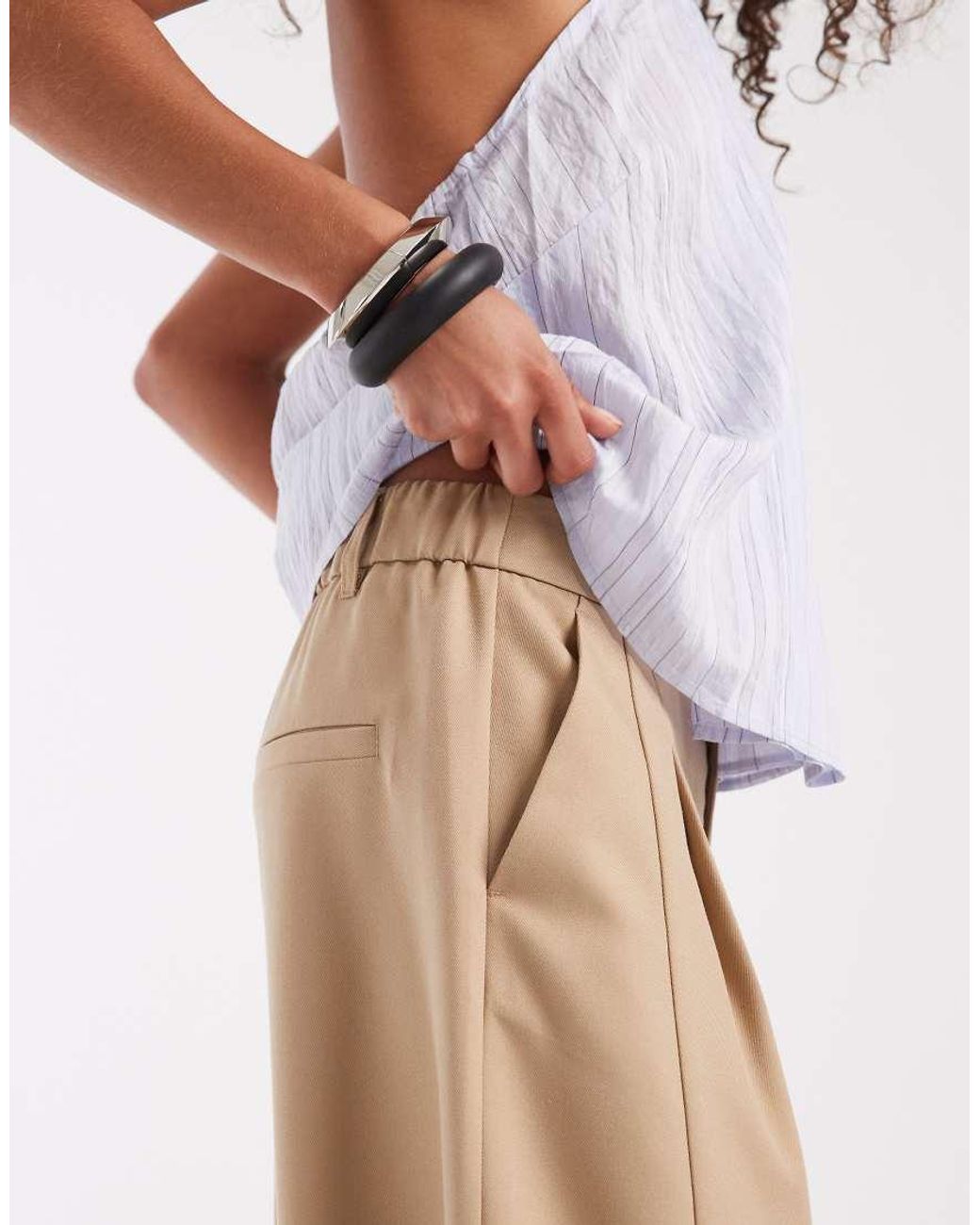 ASOS Natural Tailored Utility Barrel Trouser