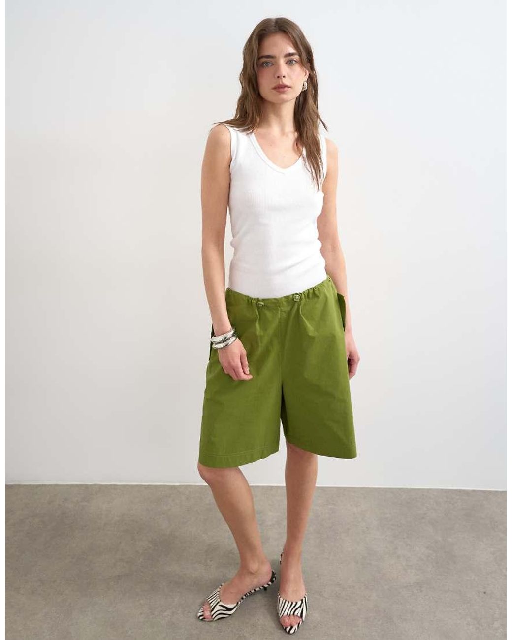 TOPSHOP Brown Rib V-Neck Vest