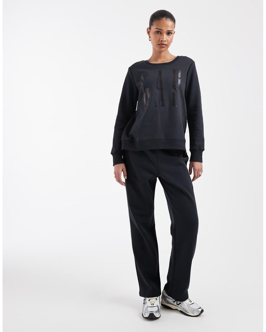 Gap Black Foil Print Sweatshirt Co-Ord