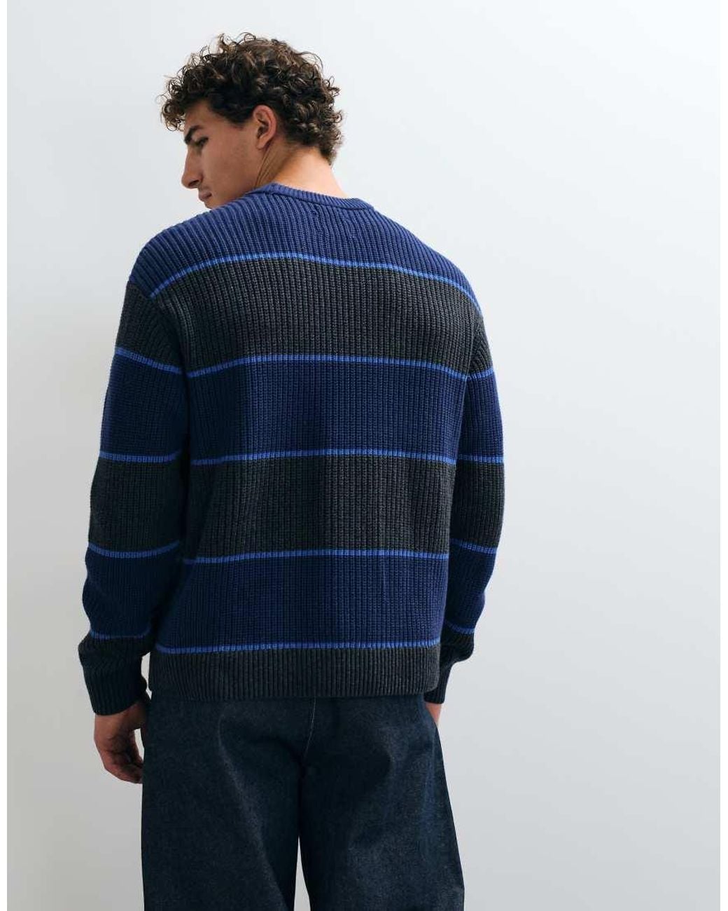 Abercrombie & Fitch Blue Cotton Crew Neck Jumper for men