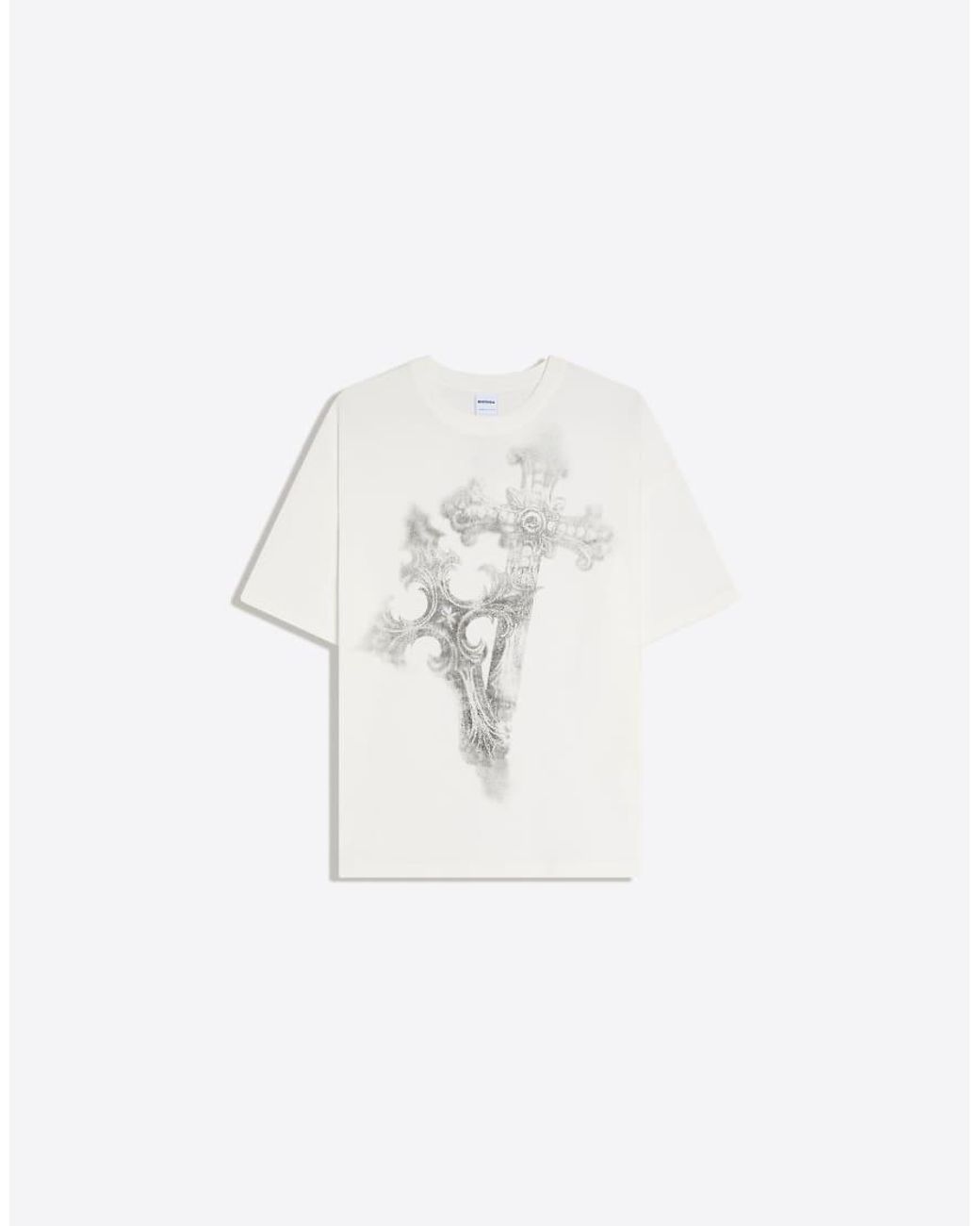 Bershka White Short Sleeve Oversize Print T-shirt