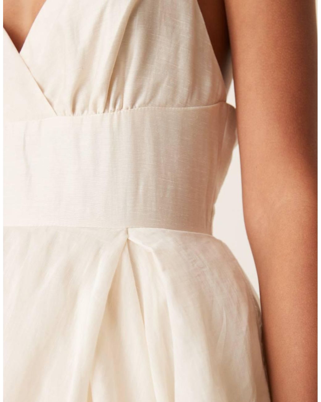 True Decadence Natural Plunge Front Maxi Dress
