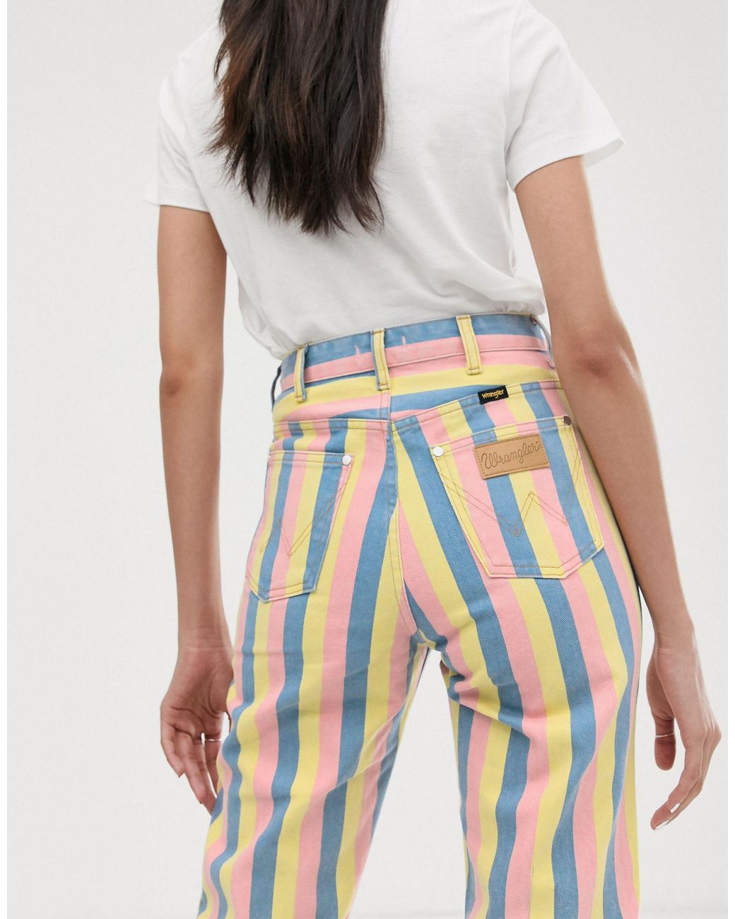 Wrangler Candy Stripe High Rise Mom Jean Lyst UK