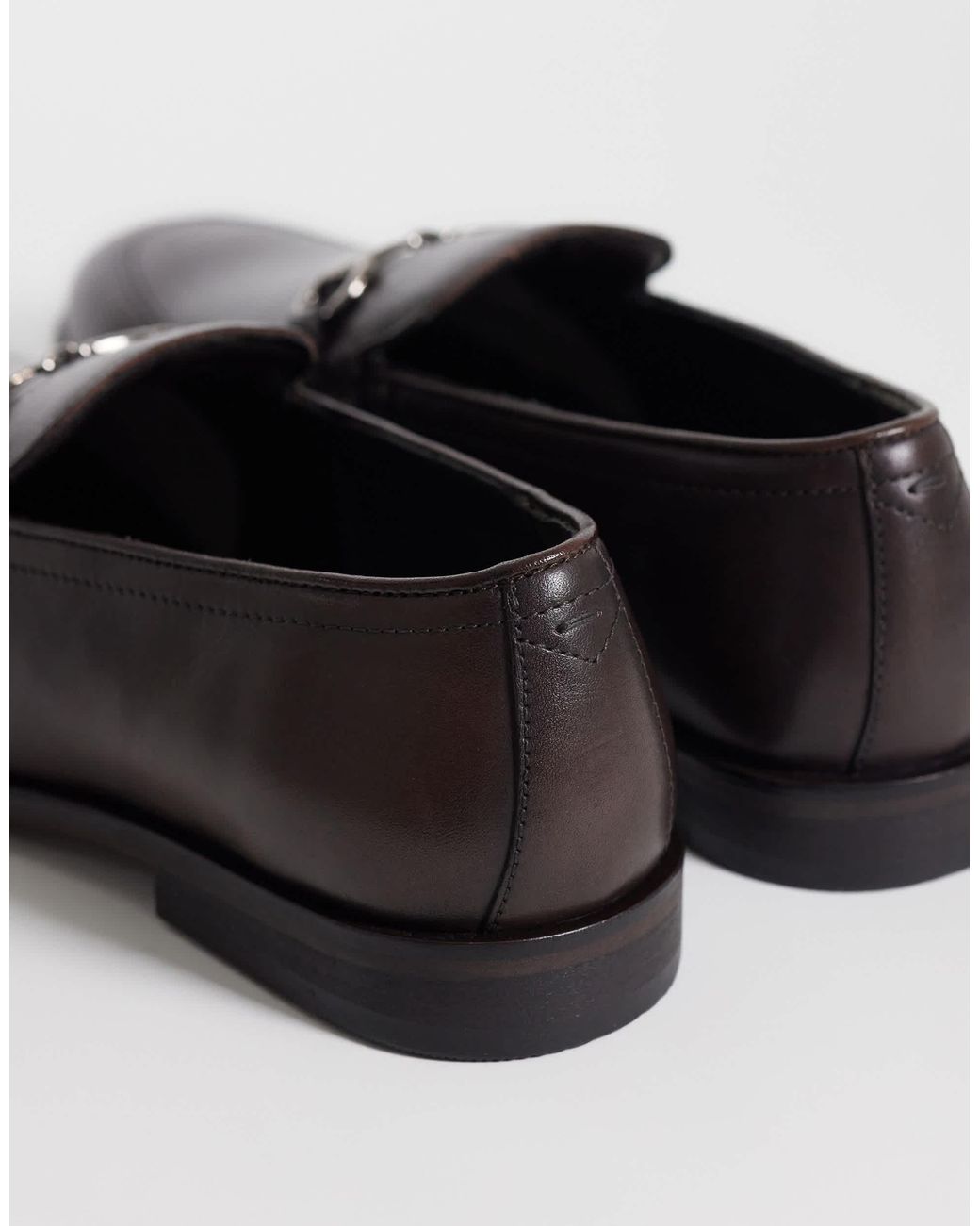 ASOS White Slim Loafers With Snaffle for men