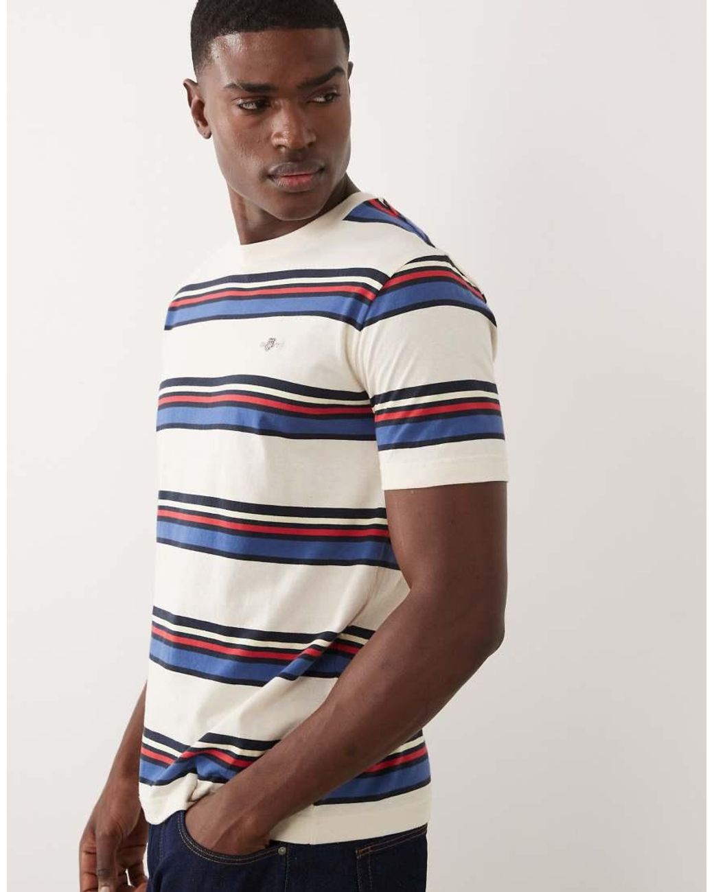 Gant Blue Multistripe T-shirt for men