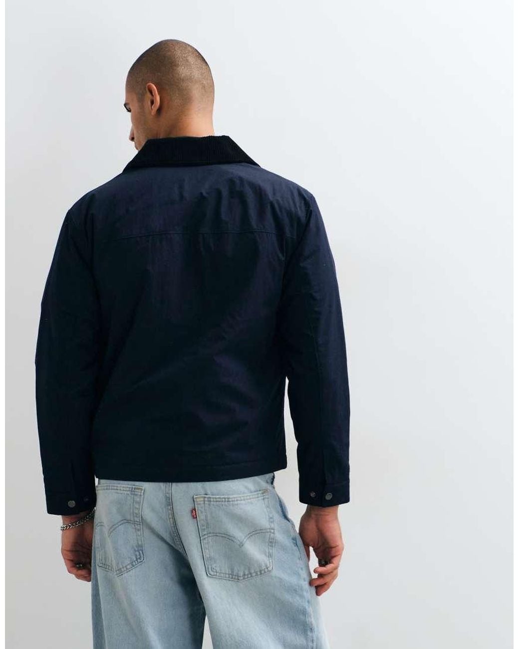 Lacoste Blue Water Repellant Cord Collar Jacket for men