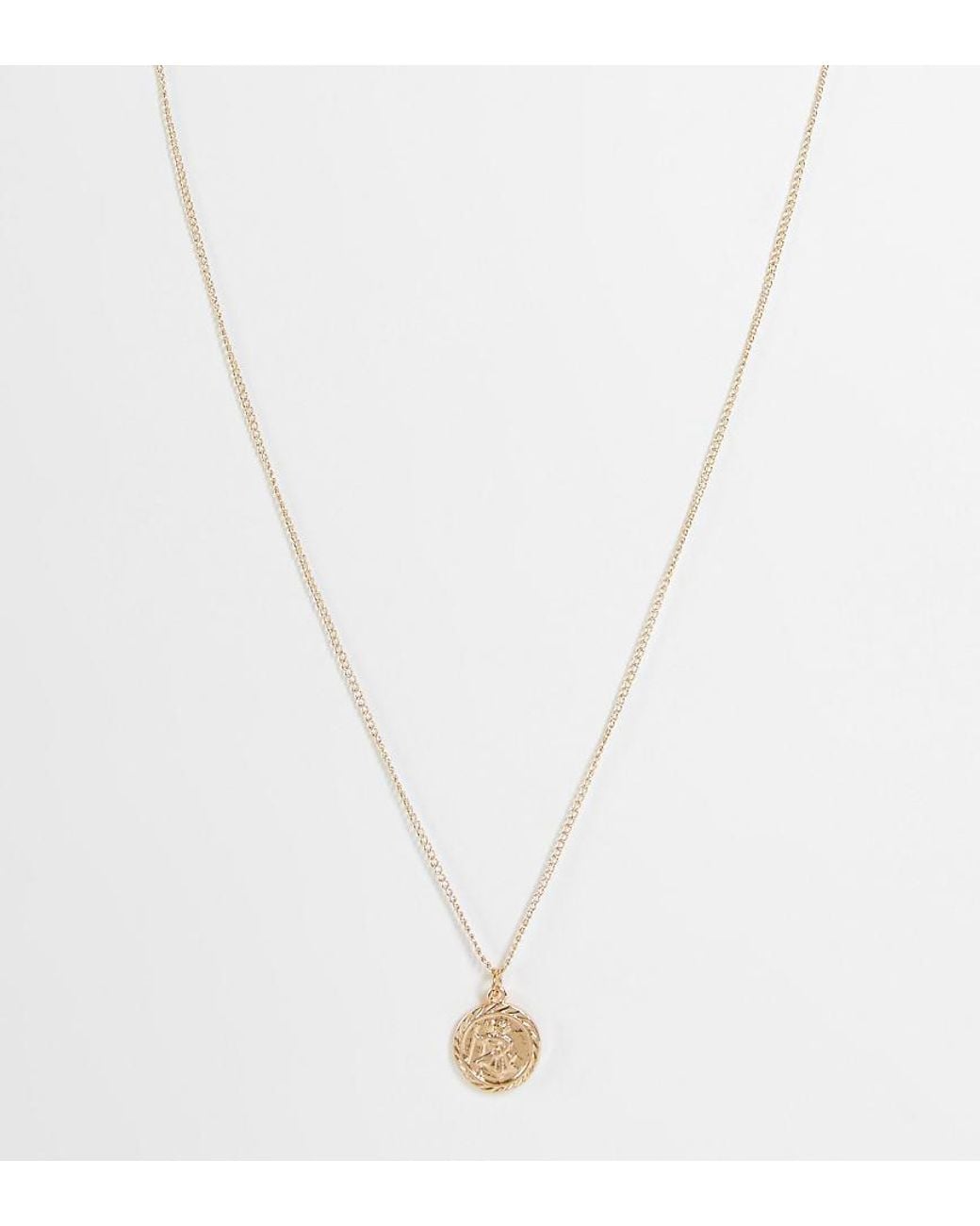 Reclaimed Vintage Metallic Unisex St Christopher Necklace