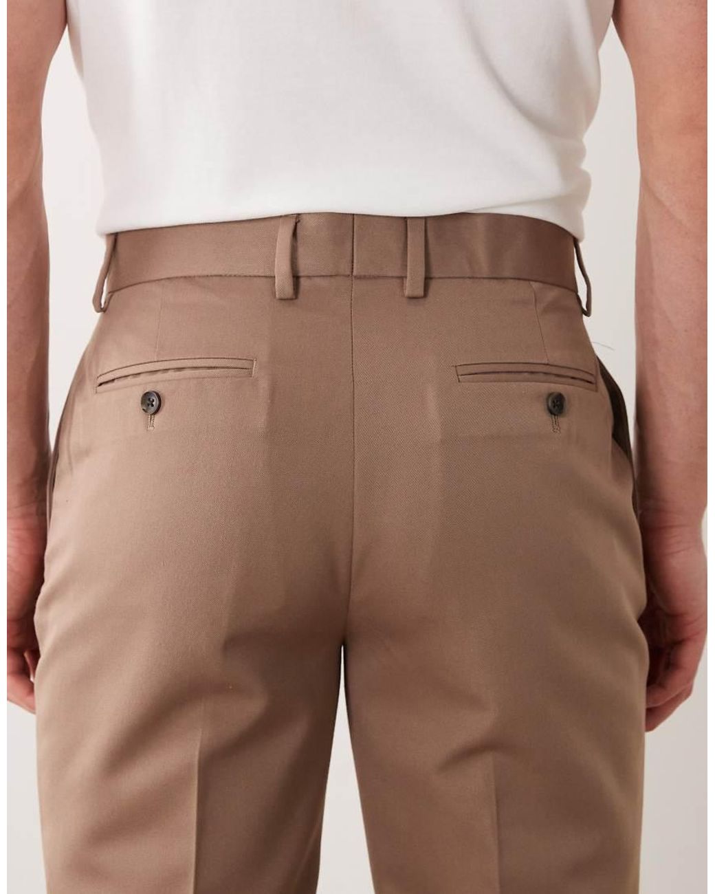 ASOS Natural Tailored Slim Pants for men
