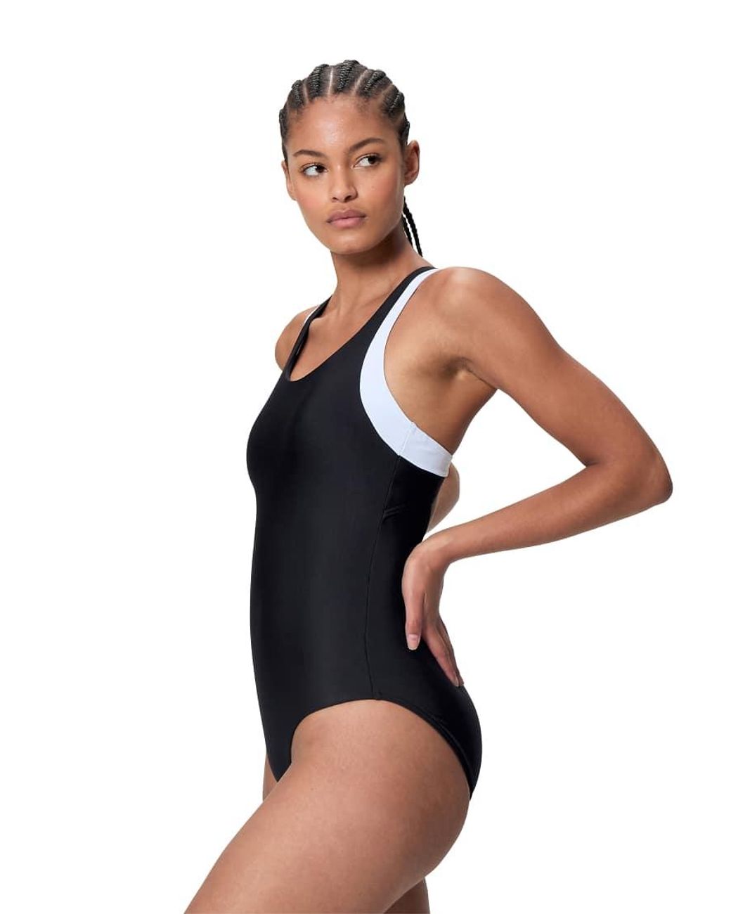 Speedo Blue Colourblock Racerback Swimsuit