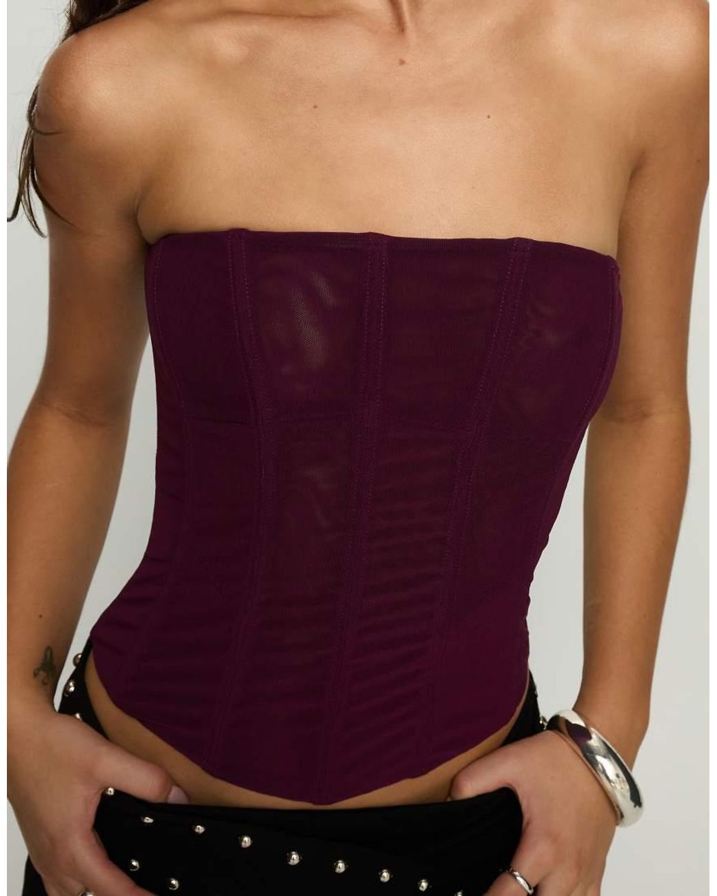 Princess Polly Purple Mesh Bandeau Corset Top