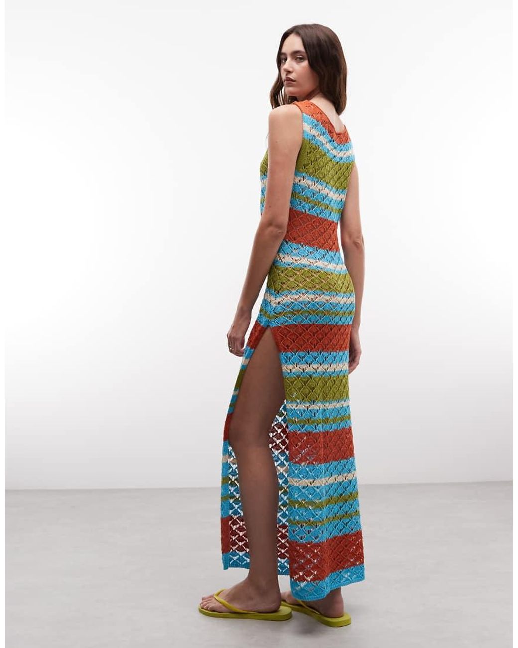 Reclaimed Vintage White Beach Crochet Knit Maxi Dress