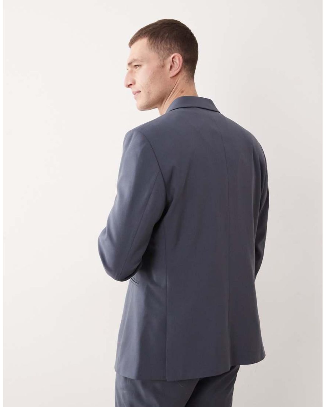 ASOS Blue Double Breasted Regular Suit Jacket for men