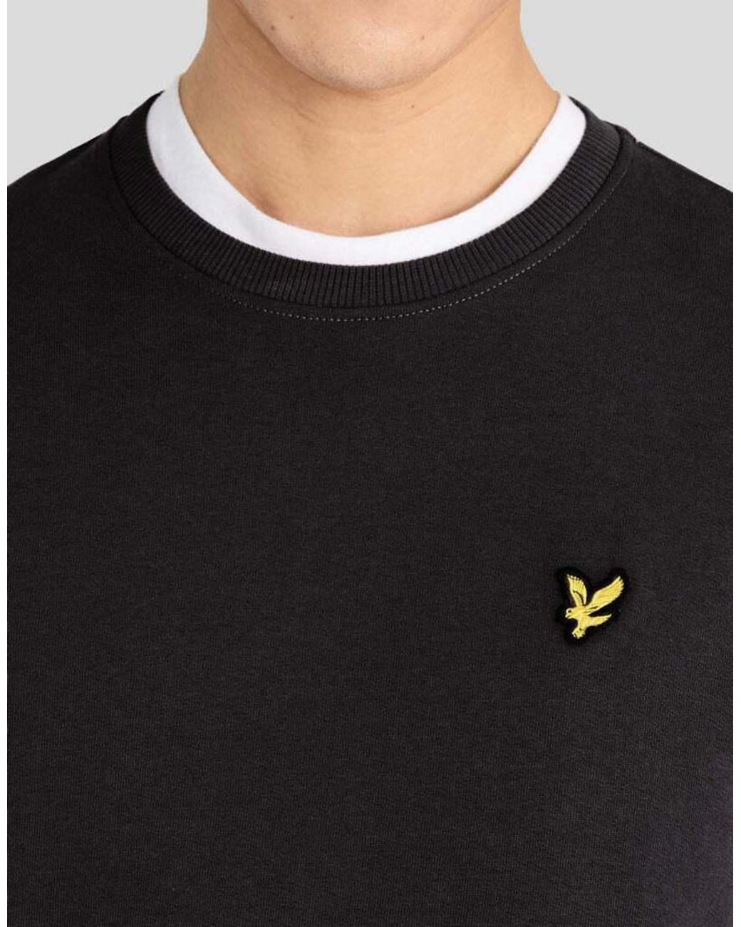 Lyle & Scott Black Mid Layers Crew Neck Sweatshirt for men