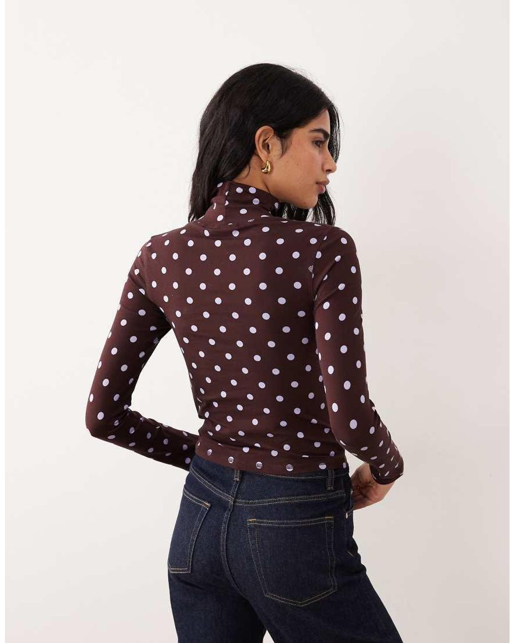 ASOS Red Funnel Neck Long Sleeve Top