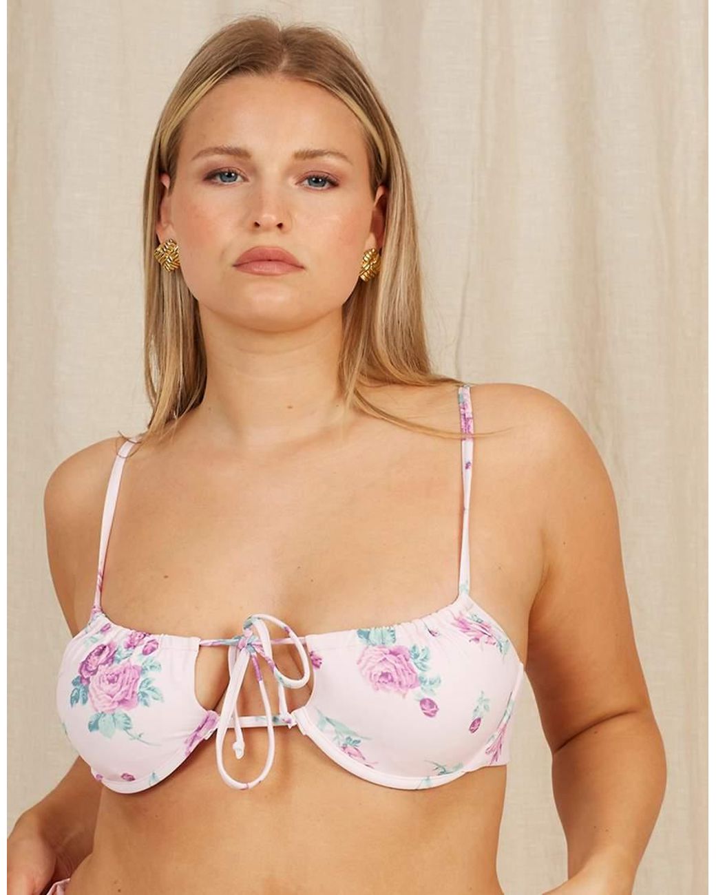 Going Somewhere Pink Floral Bikini Top