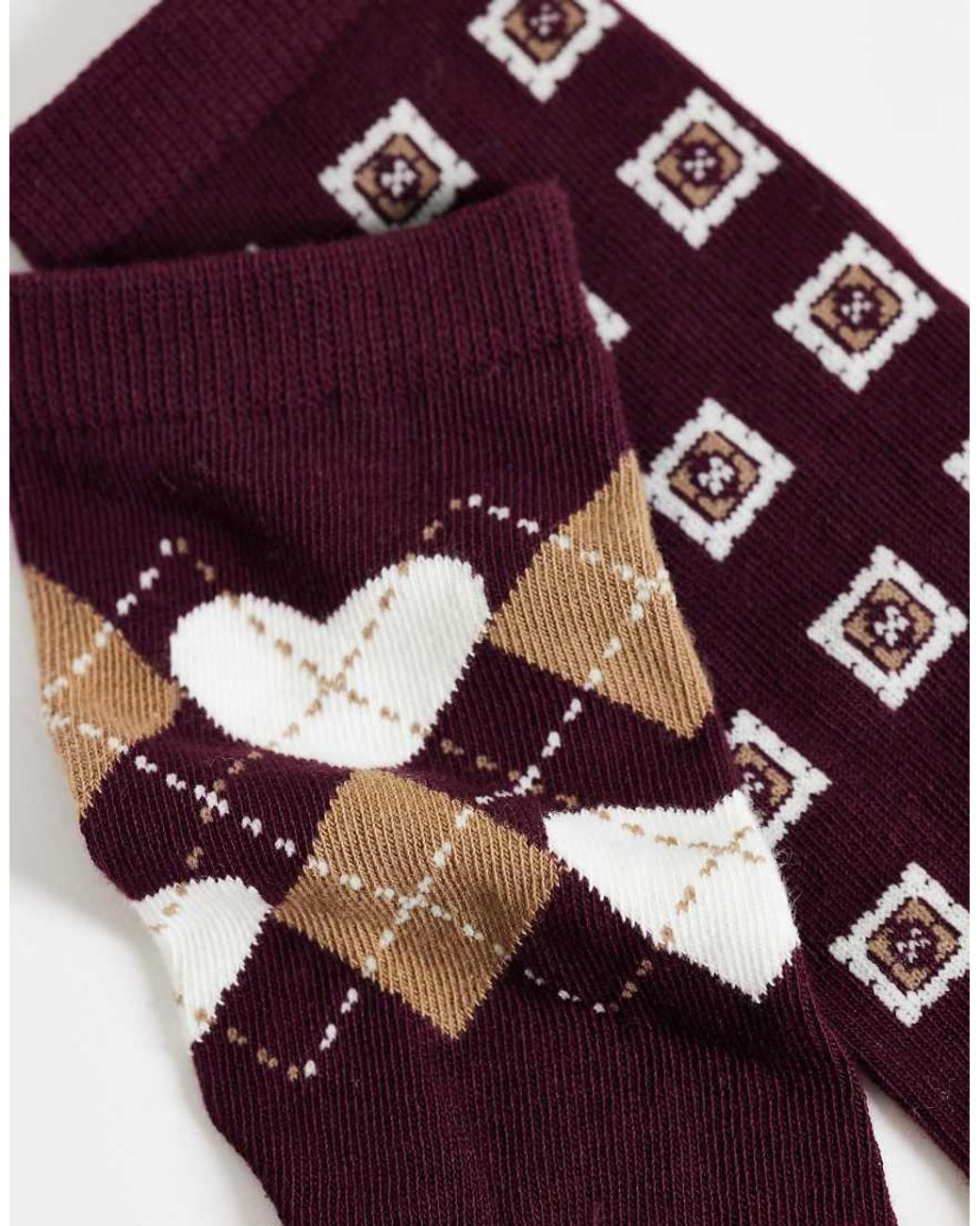 Gant Purple 2-pack Argyle Heart Socks
