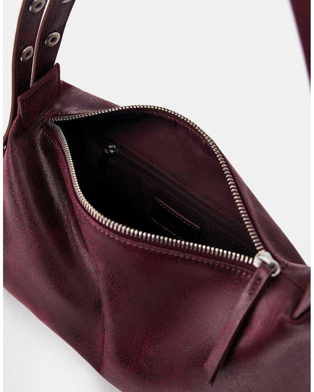 Pull&Bear Purple Studded Shoulder Bag