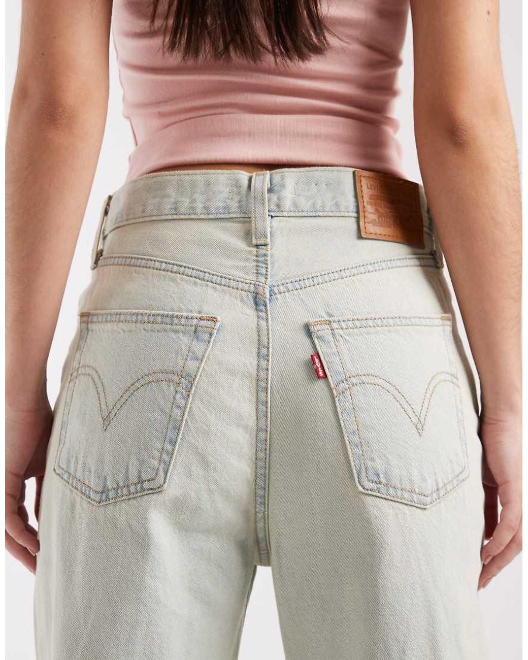 Levi's White Ribcage Wide Leg Jeans